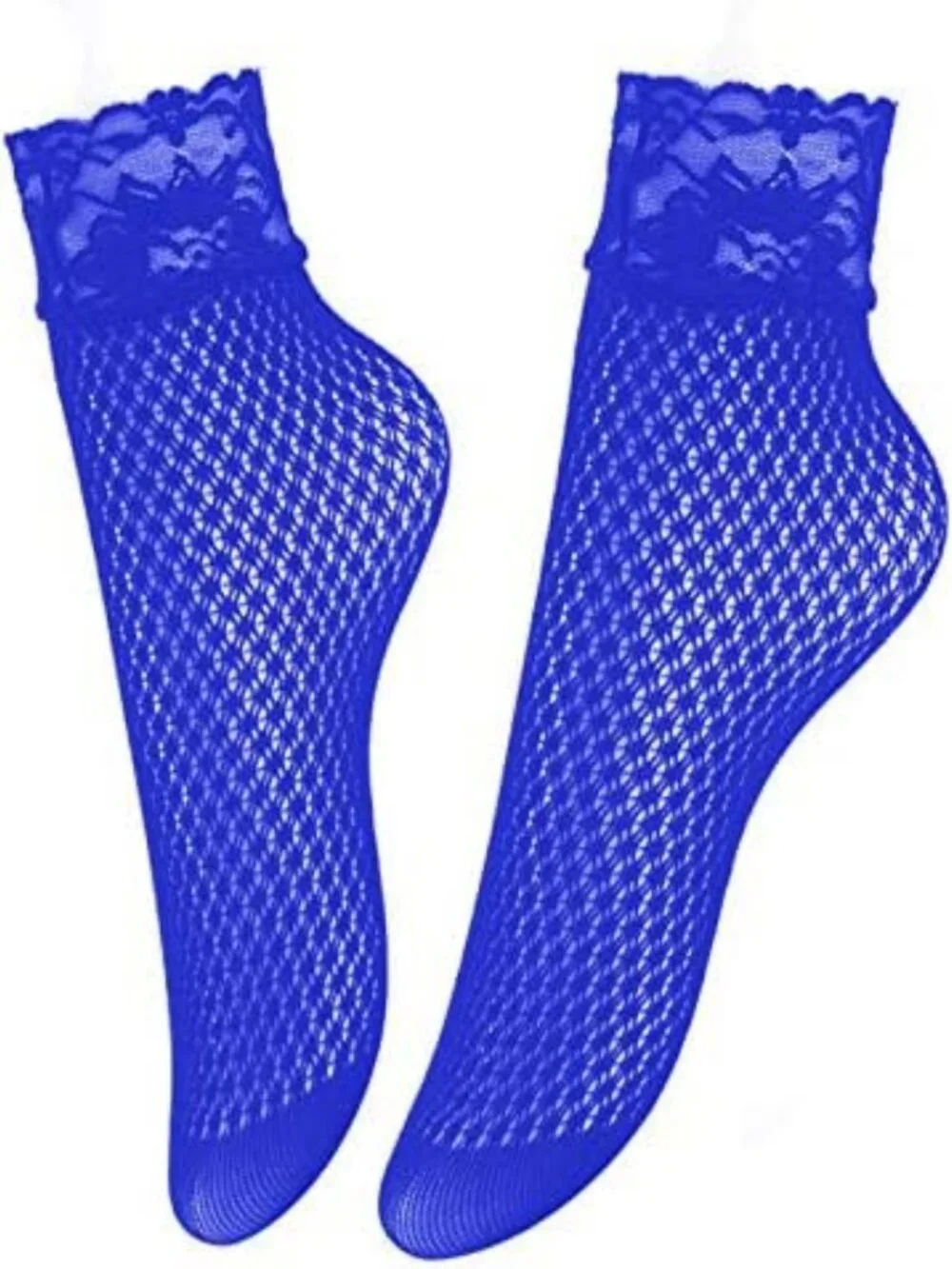 Multicolor Vintage Lace Ankle Socks - 6 Pairs Elegant Fishnet Party & Streetwear